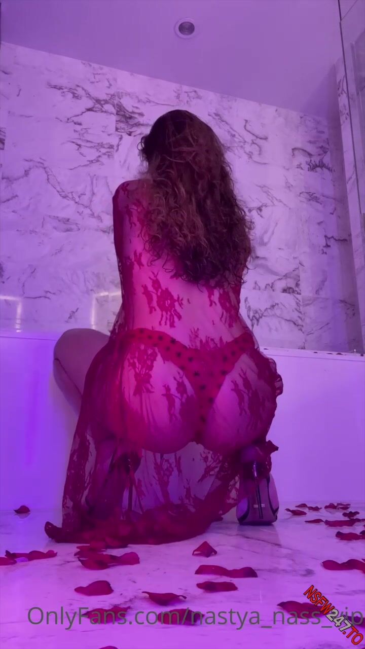 Nastya Nass Red See Through Lingerie Roses Porn Video