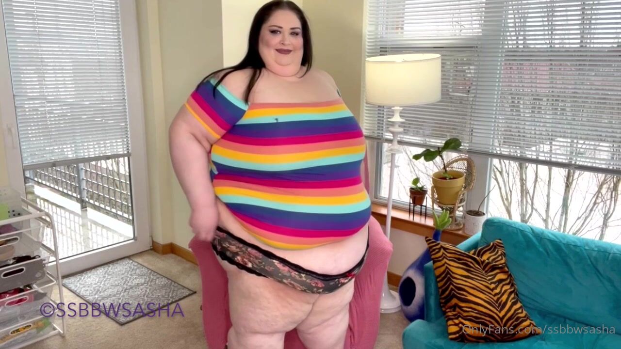 SSBBW Sasha - Tight Squeeze Rainbow Dress