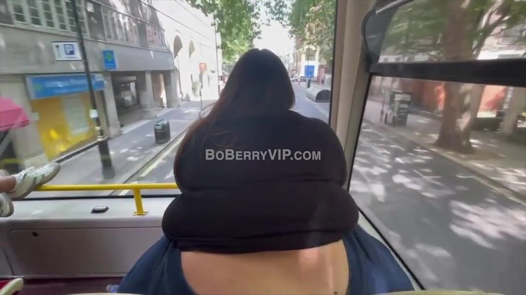 Ssbbw boberry almost get's stuck in bus