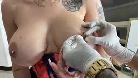 Karely Ruiz Nipple piercing
