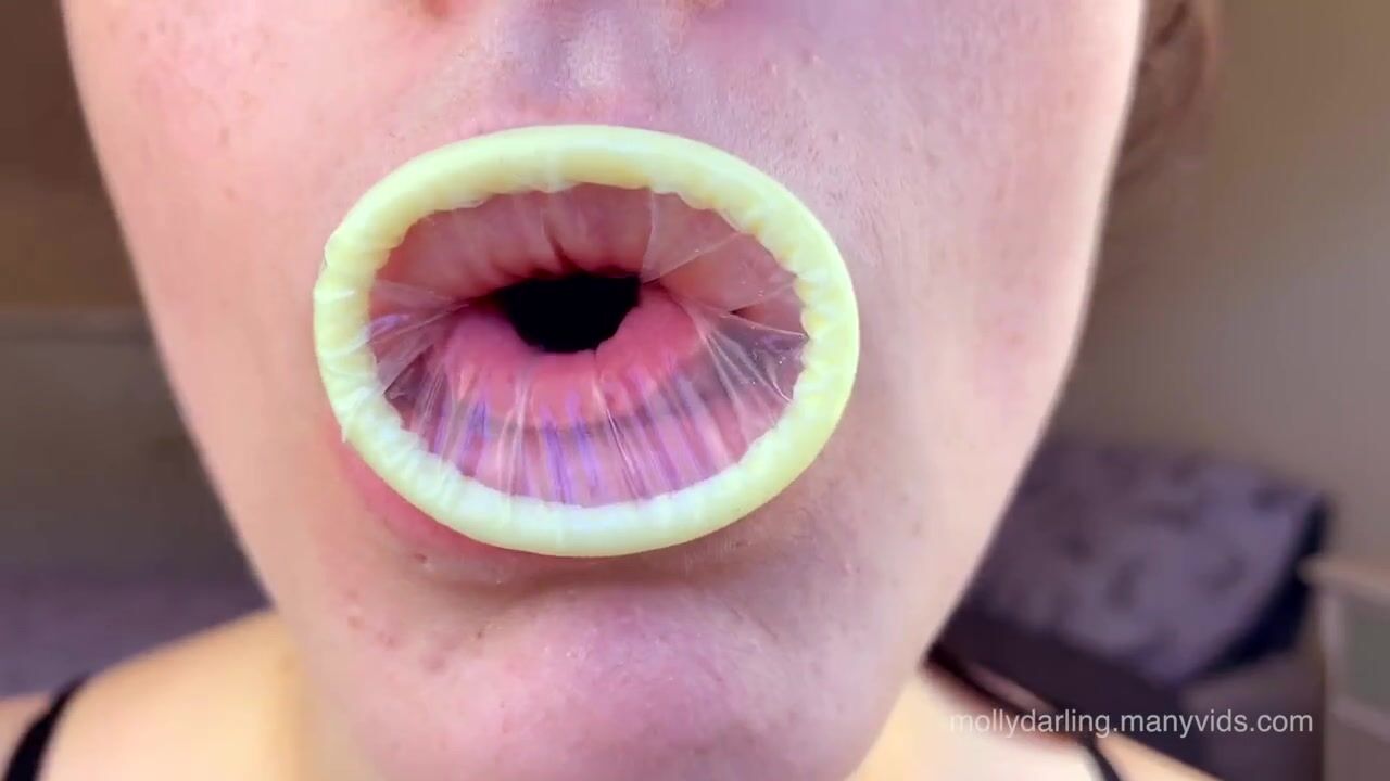 Molly Darling - condom mouth play