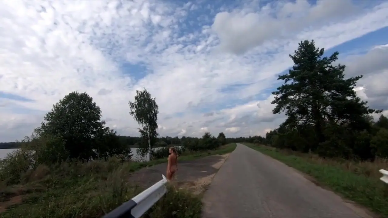 Miss4motivated - Blonde Babe Strips on the Bridge