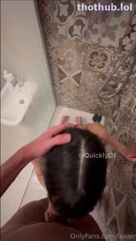 laalemonz blowjob and facial during shower