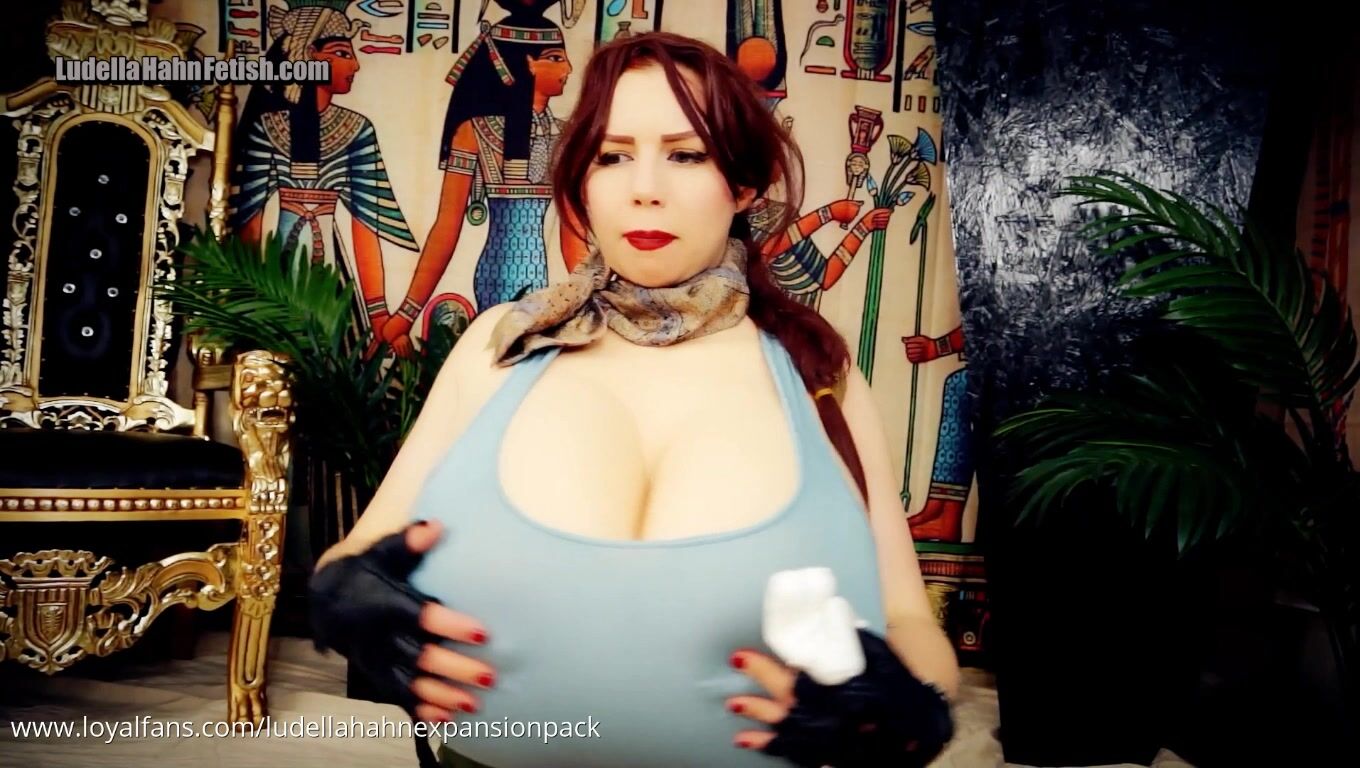 Boob Raider  Magic Statue Makes Lara's Breasts Grow Bigger and BIGGER in Ludella Breast Expansion