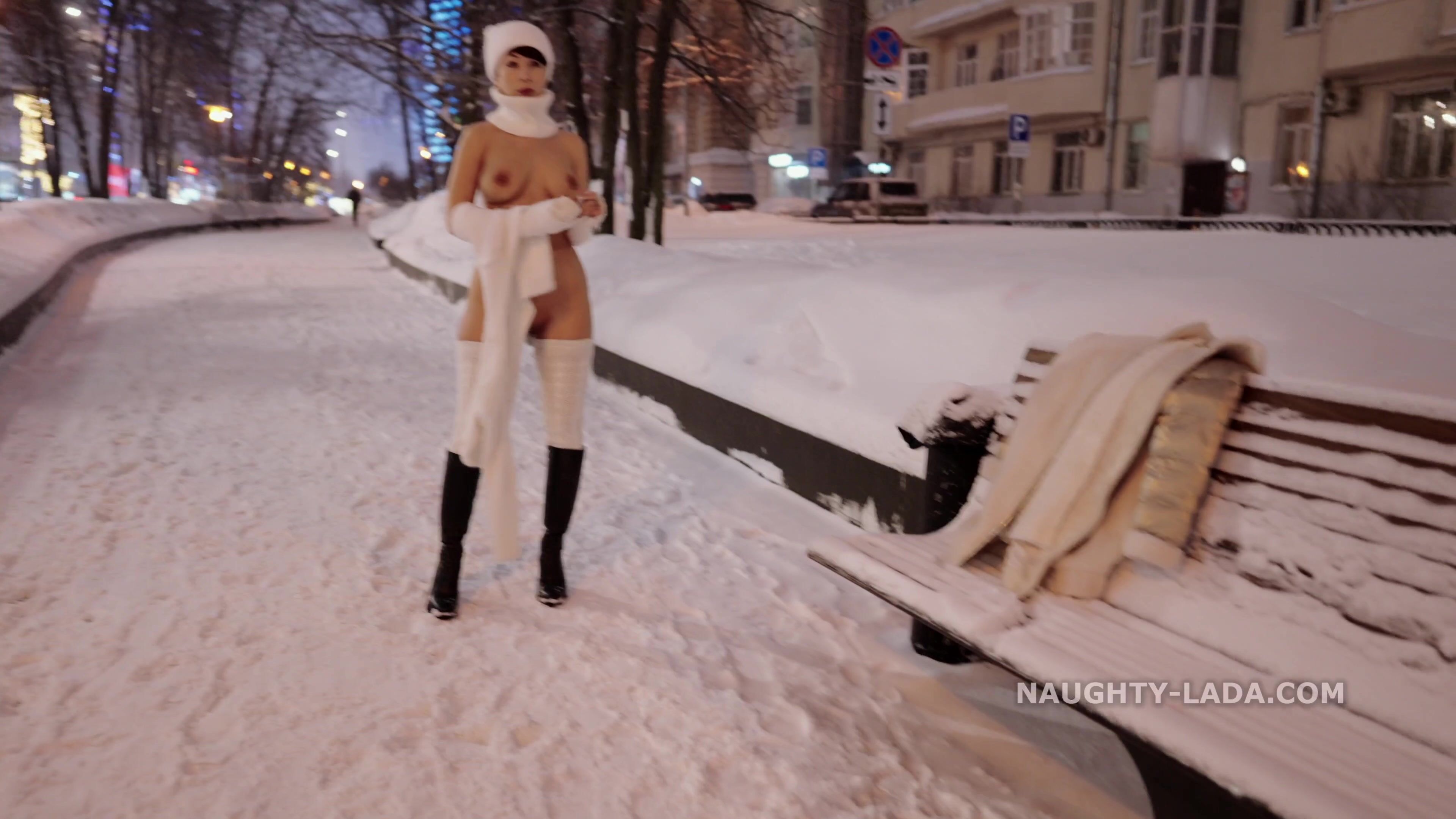 naughty lada Winter walk