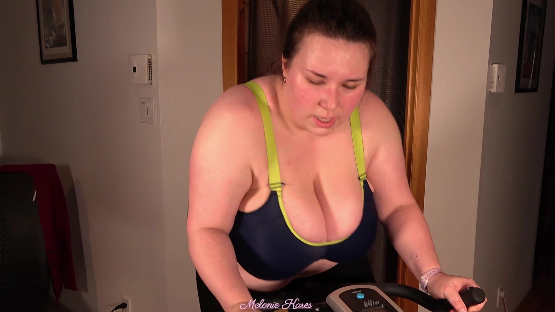 Melonie Kares - Bouncing Boobs Exercise Bike