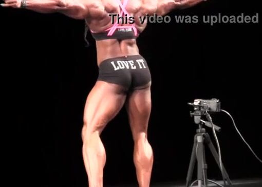 Female bodybuilder Monique Jones guest posing at the 2013 RxMuscle Classic