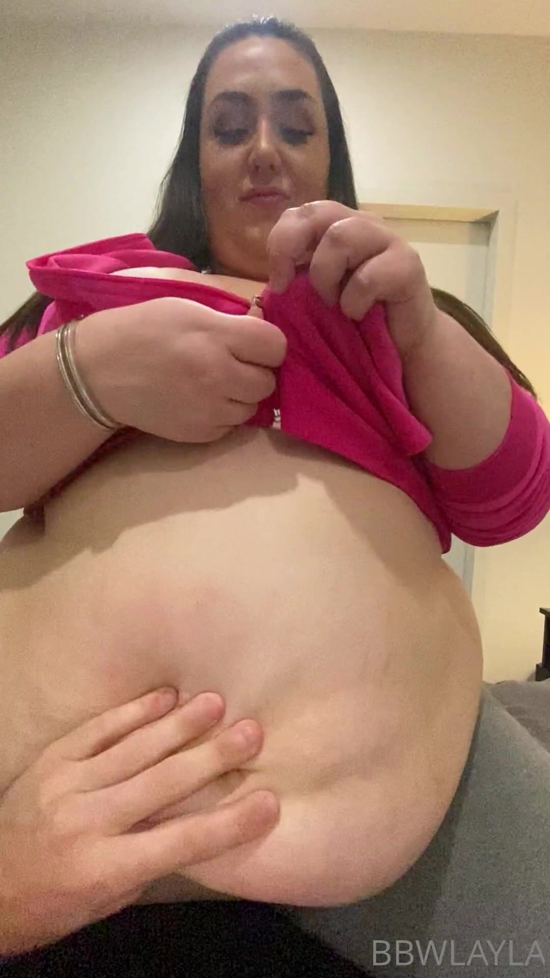 BBW Layla belly play POV 2