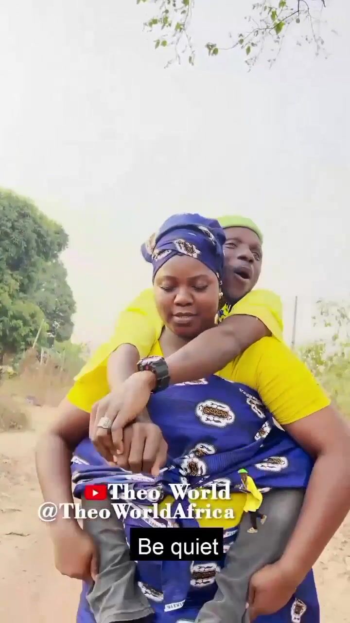 african wife carry her husband