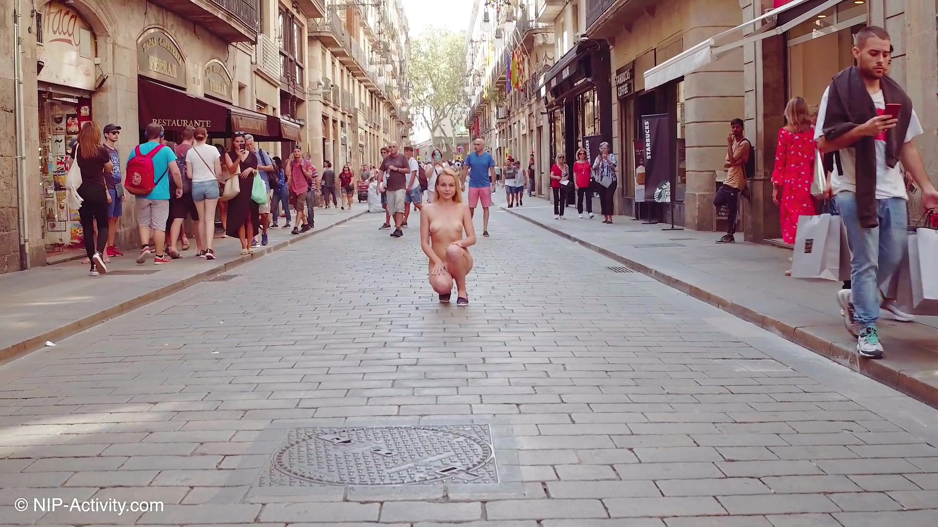 Rebecca - White Blonde Naked in Public