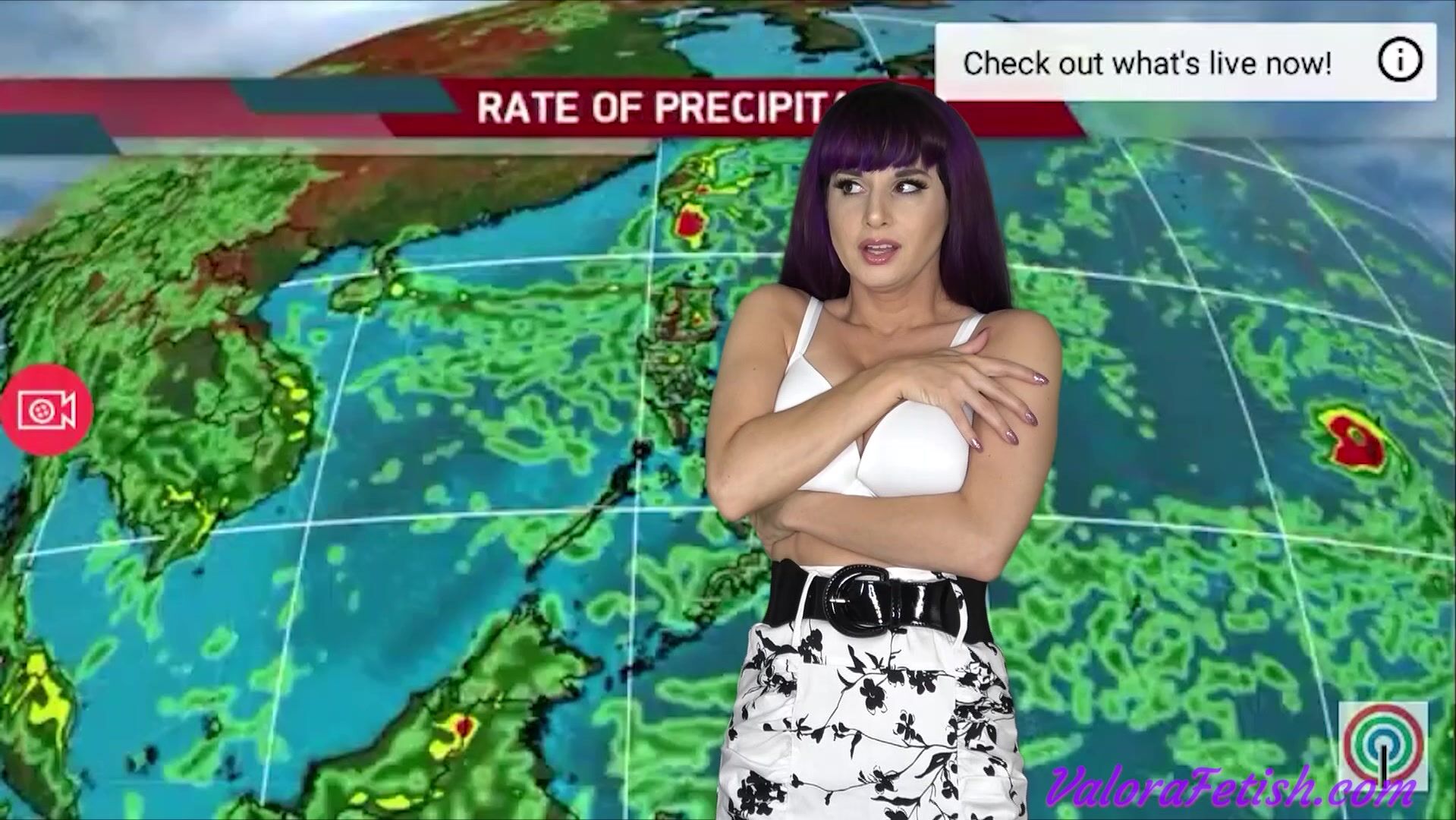 Weather girl stripped