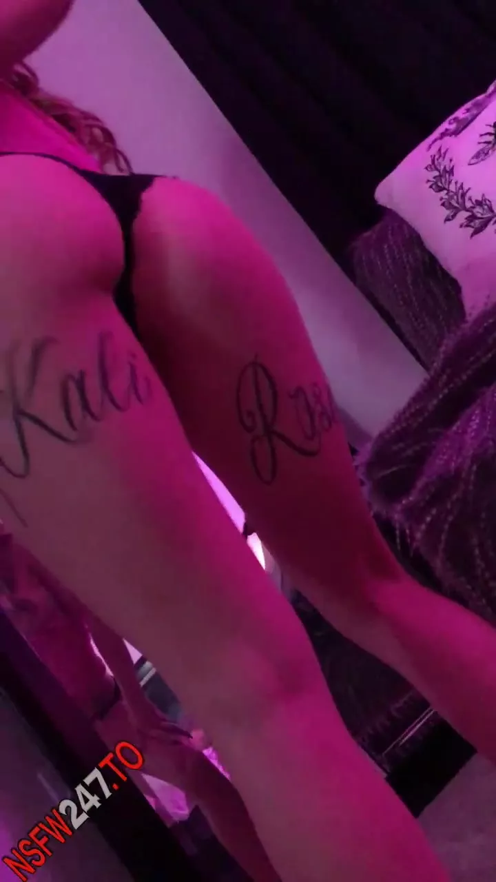 Kali Roses striping teasing with her body in neon light onlyfans porn videos