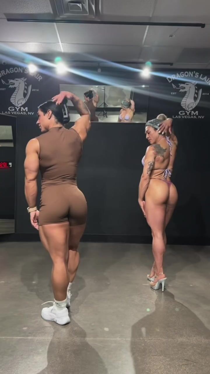 Karen Vitor And Kristina Mendoza Posing Flexing