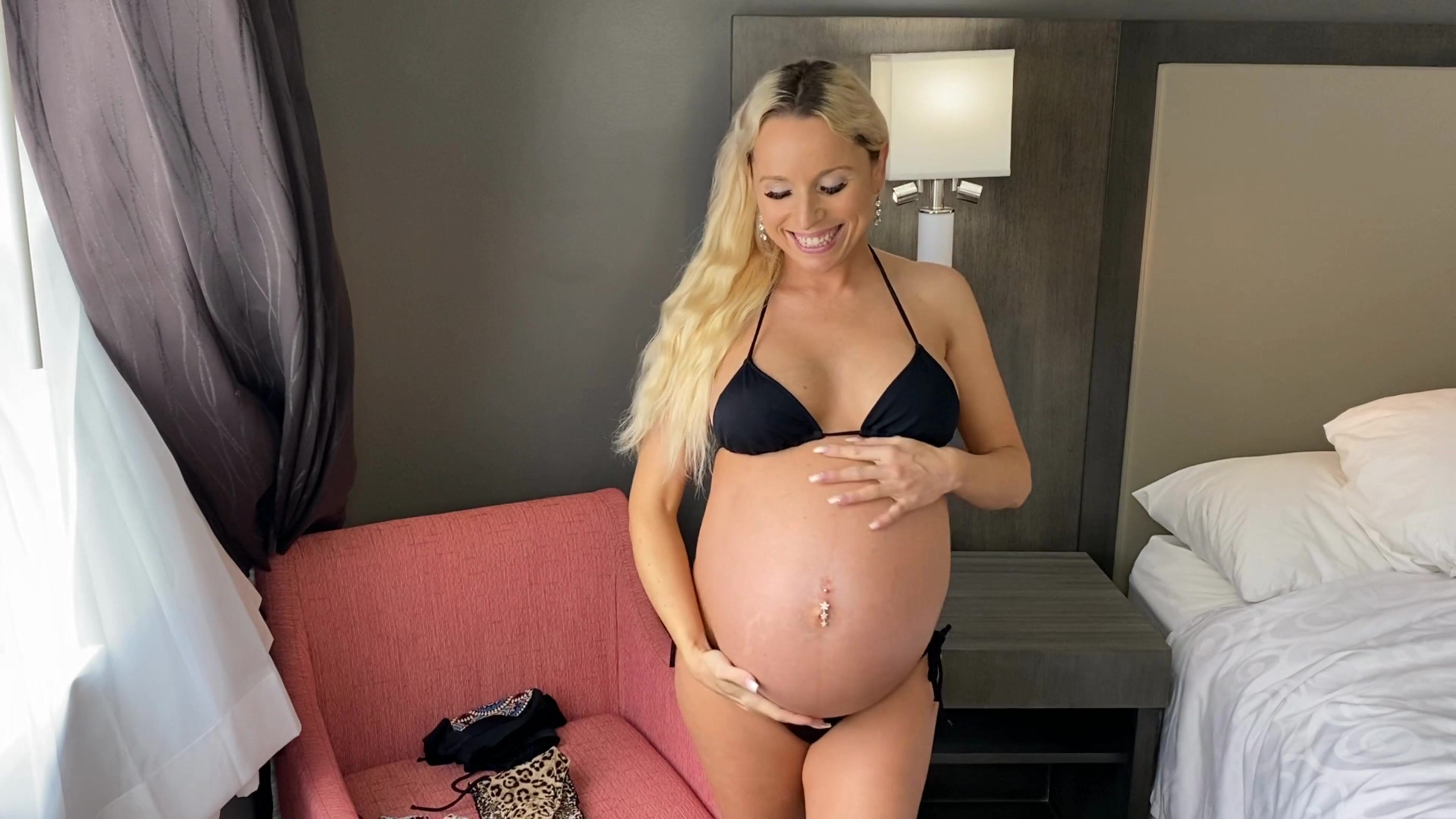 8.5 Months Pregnant Bikini Try On-Grace_Squirts