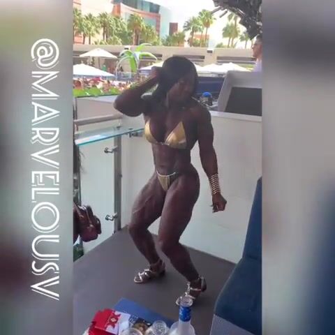 Female bodybuilder Margie Martin just living her best life