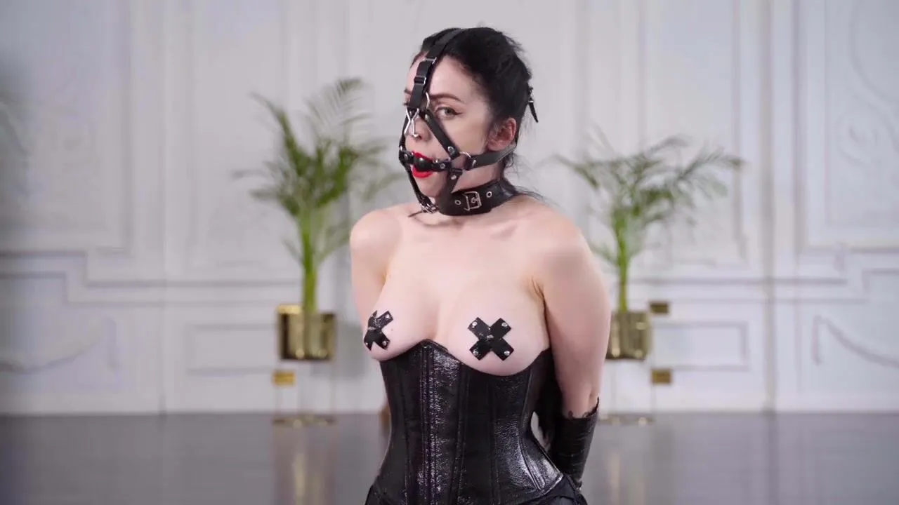 Miss Ellie Mouse --  submission and harness gagged