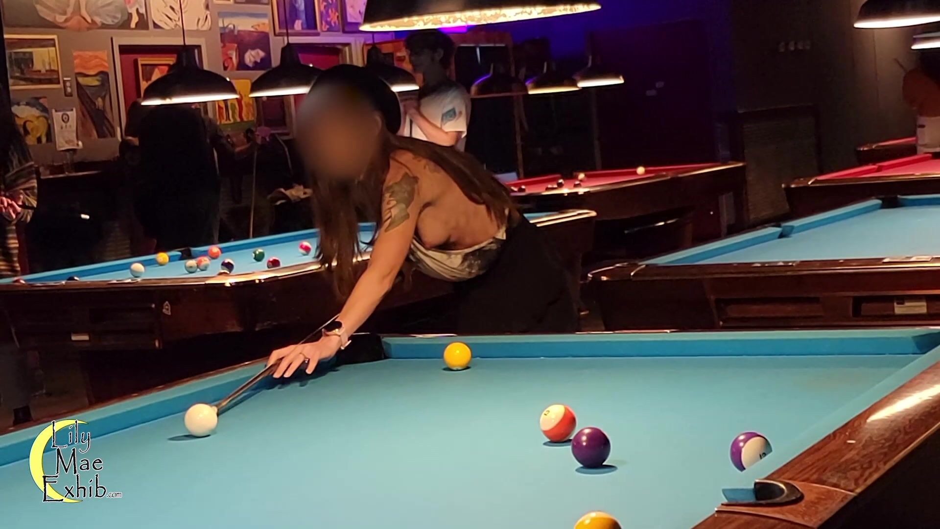 LilyMaeExhib - Exposed at the Pool Hall