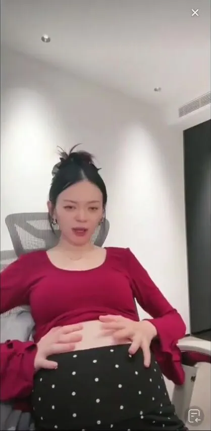 huge pregnant belly burping
