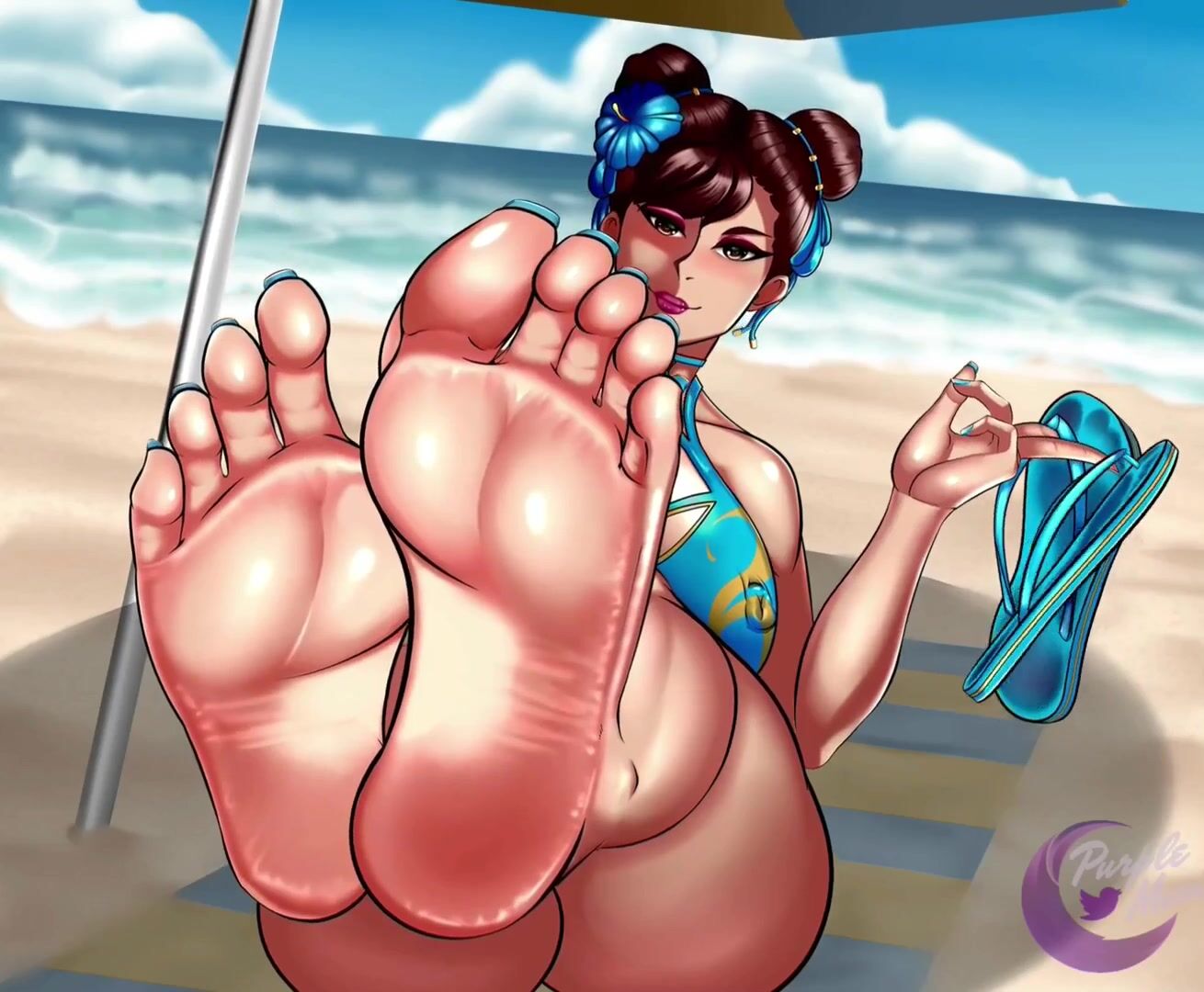 Chun Li - Feet Tease 3d Animation