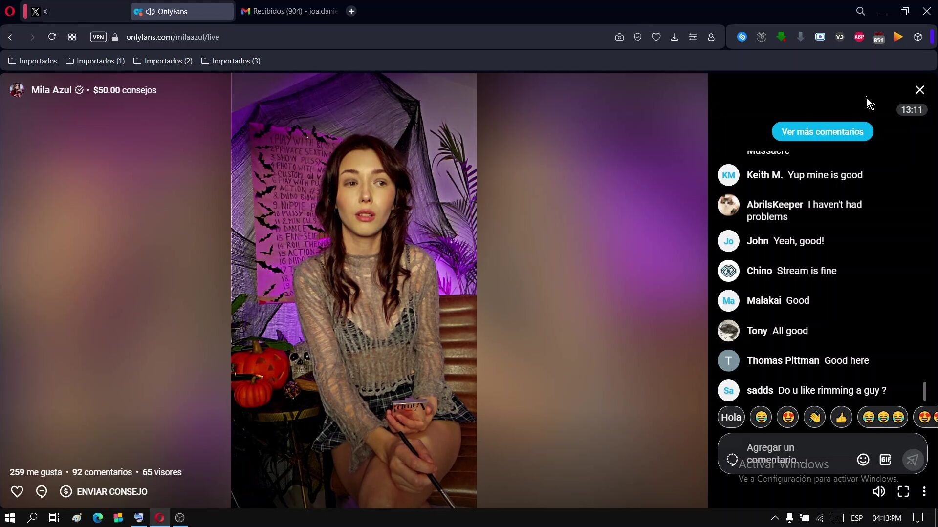 Mila Azul OF - Onlyfans LIVE Halloween Part1