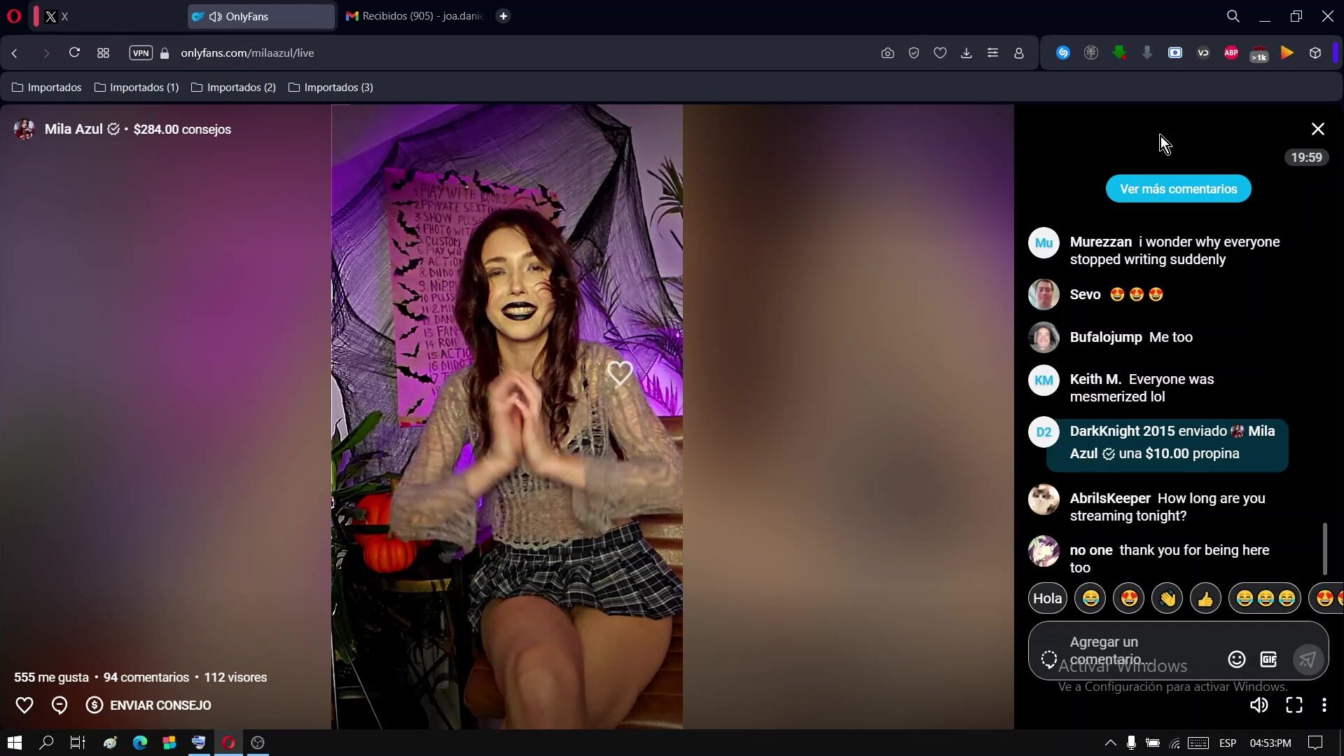 Mila Azul OF - Onlyfans LIVE Halloween Part 2