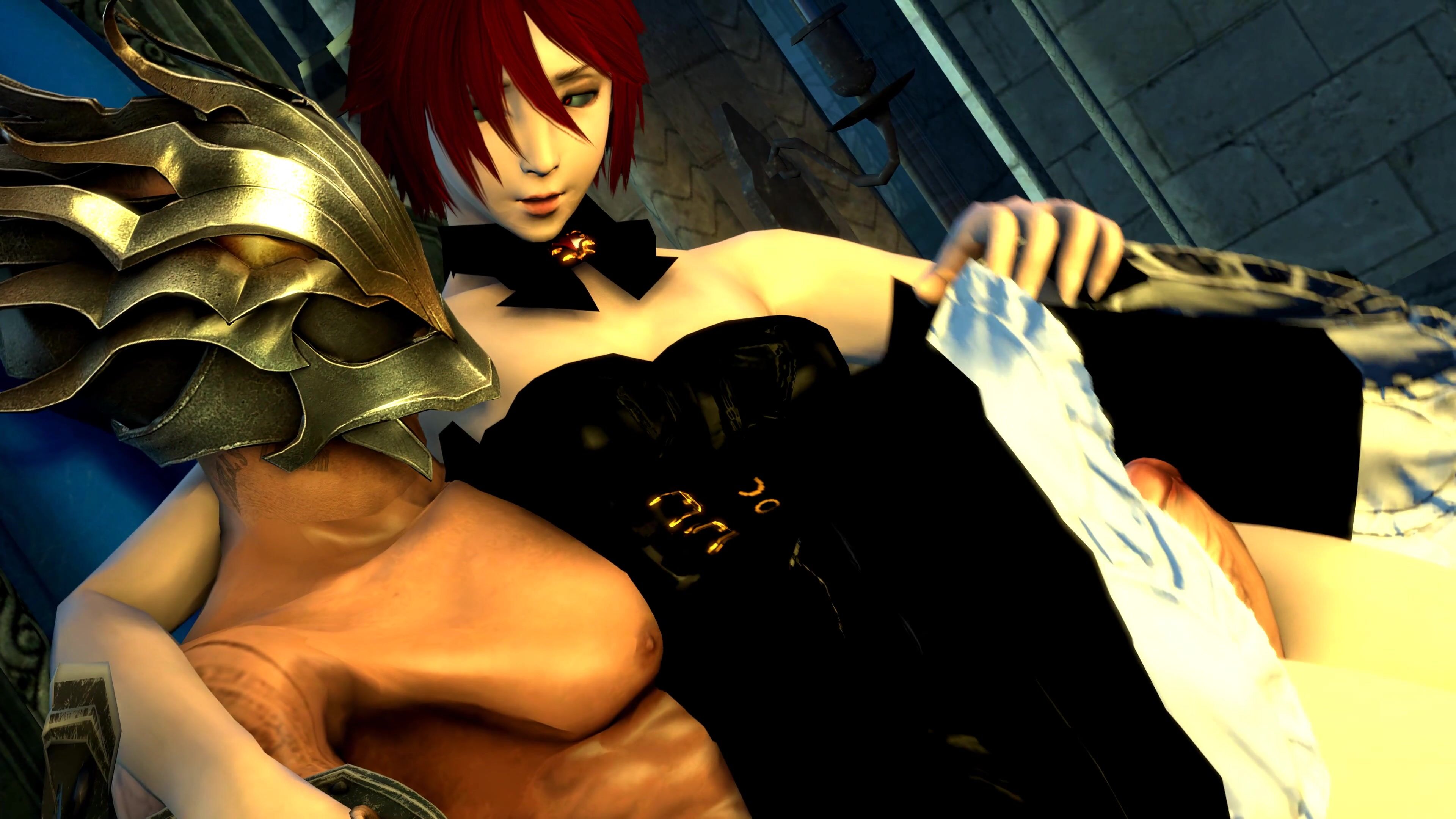 Final Fantasy XIV Female Hyur Thighjob and Blowjob