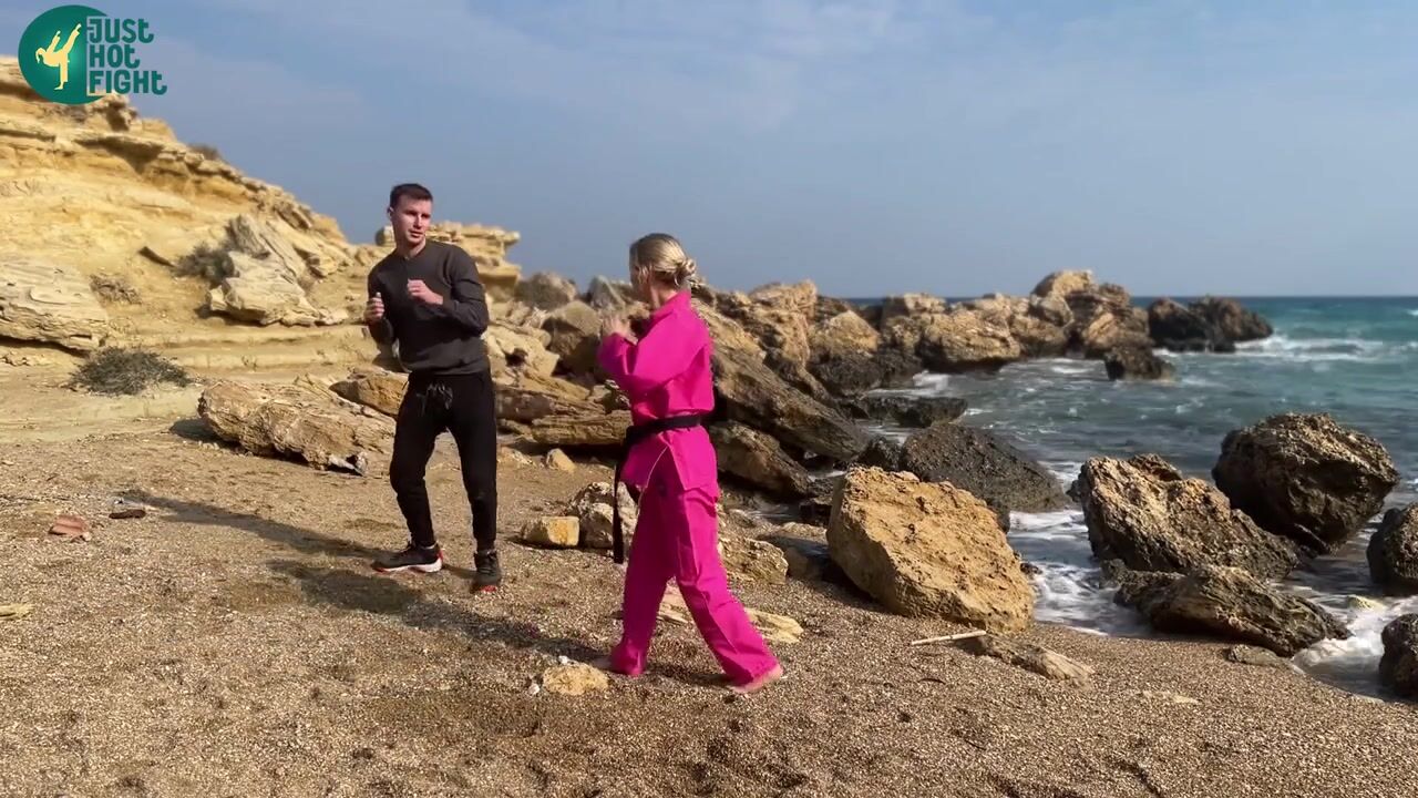 olga outdoor karate fight