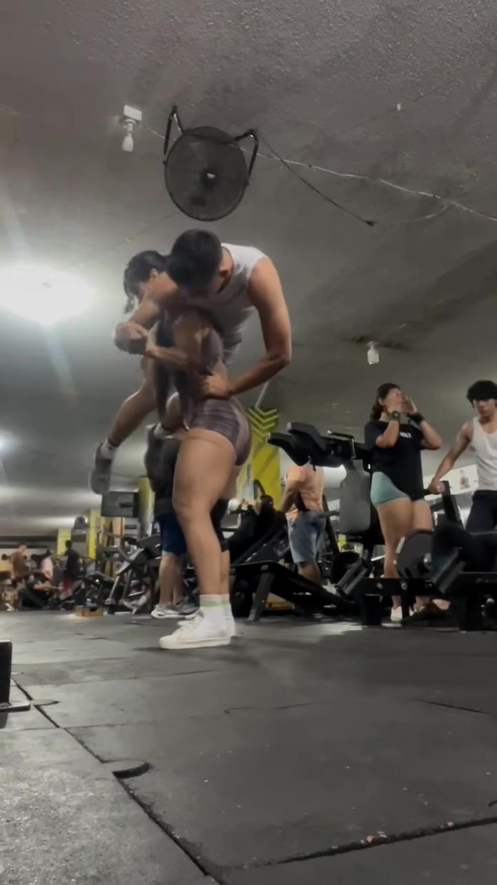 Strong girl lift carry