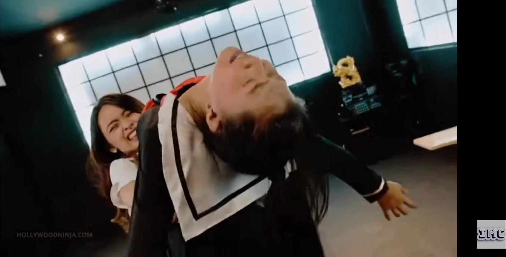 Asian School Girl Bearhug Backbreaker