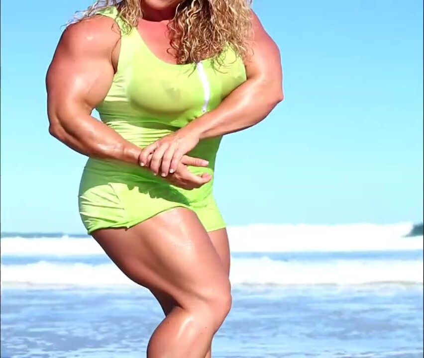 Aleesha Young at the beach forgot to wear something