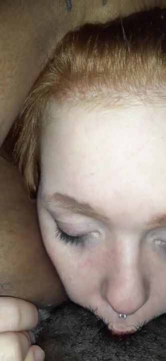 Girl licks black pussy