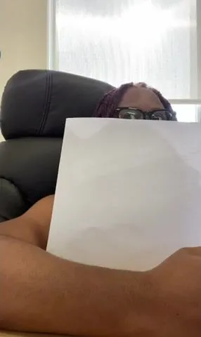 Ebony Caught Completely Naked At Work - OfficeGirlLex