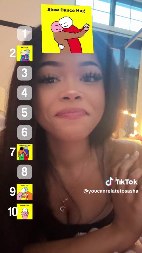 Sasha - Ranking different hug types on TikTok