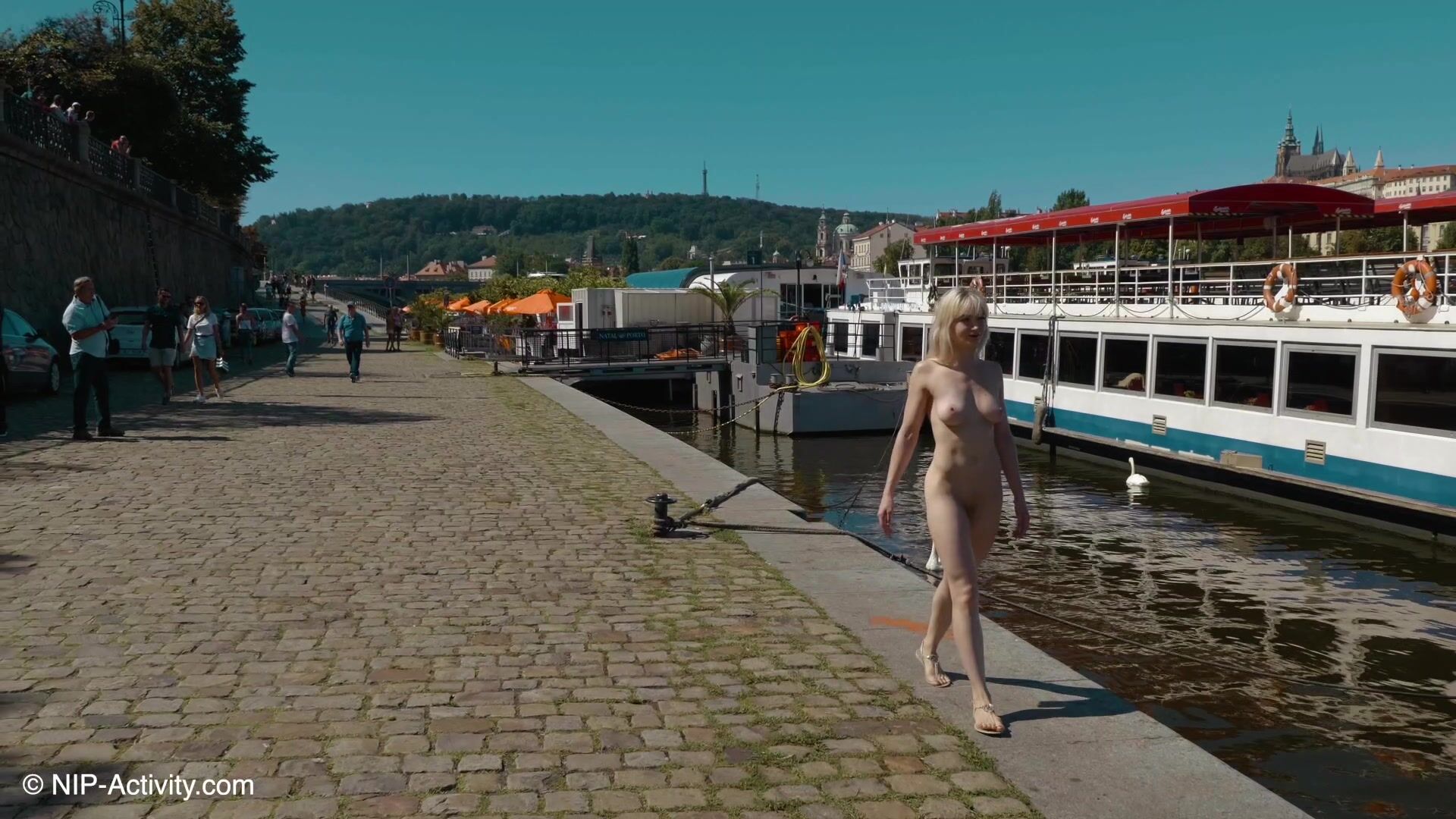 Maggy walking around naked in public