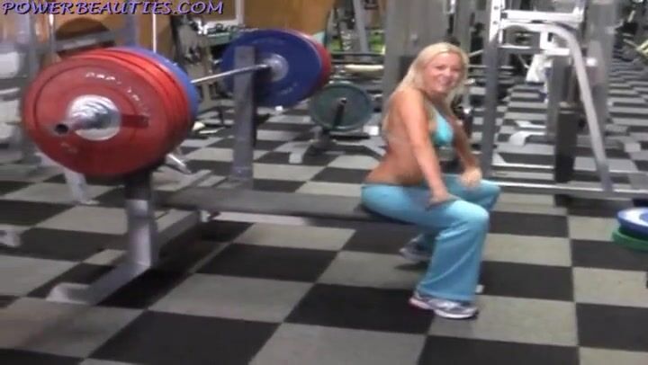 Strong woman super bench press