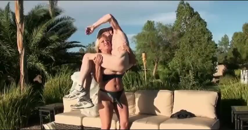 Joclyn Stone lift carry and pegg by the pool