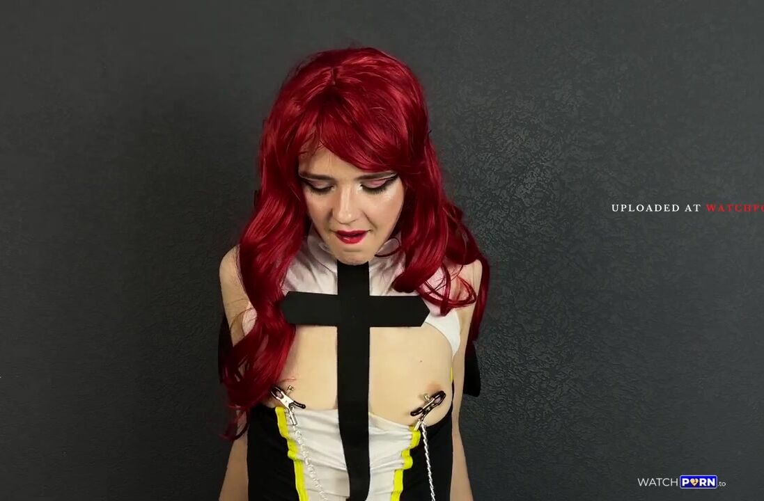 Lil cosplay slut nun ahegao