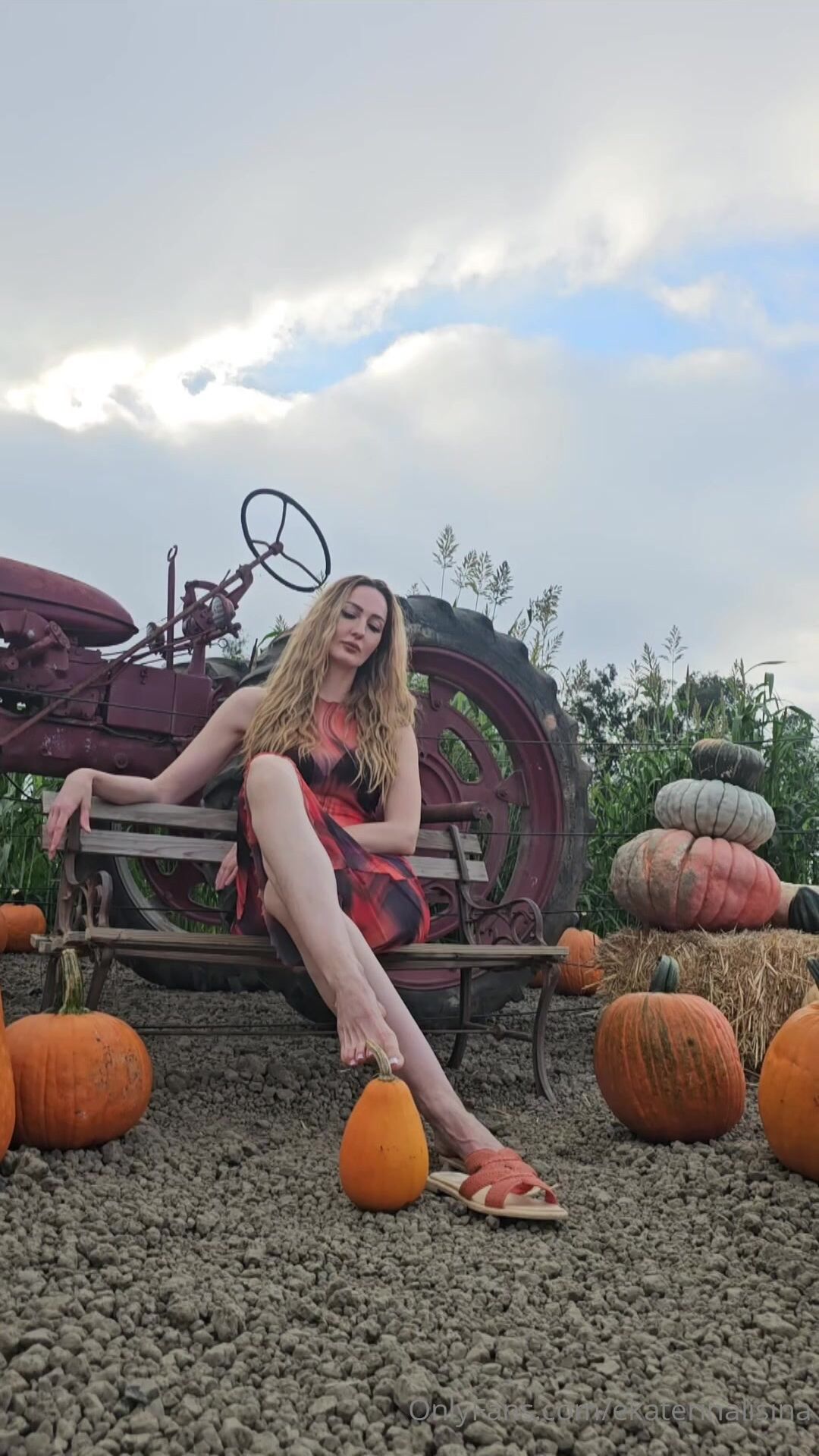 Ekaterina Lisina and a Pumpkin