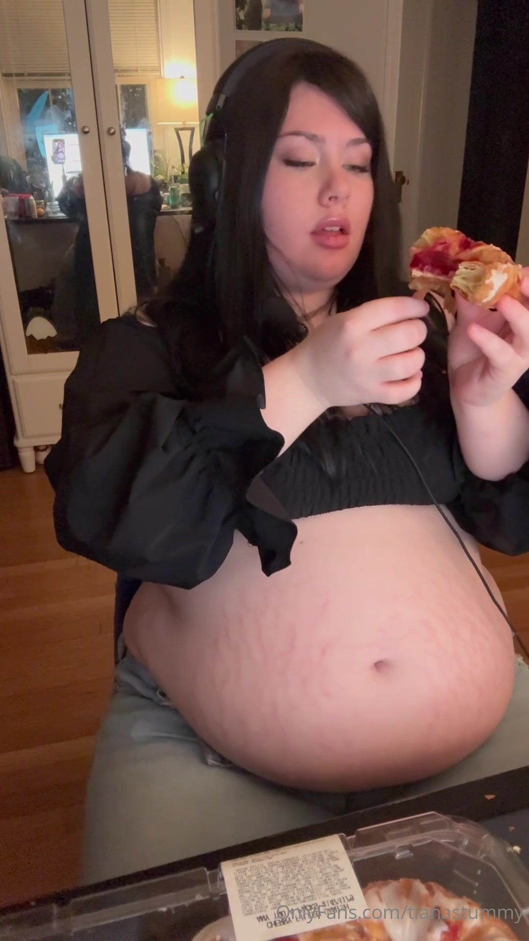 Tiana's Tummy - Cute Girl Can't Put Down the Fork.