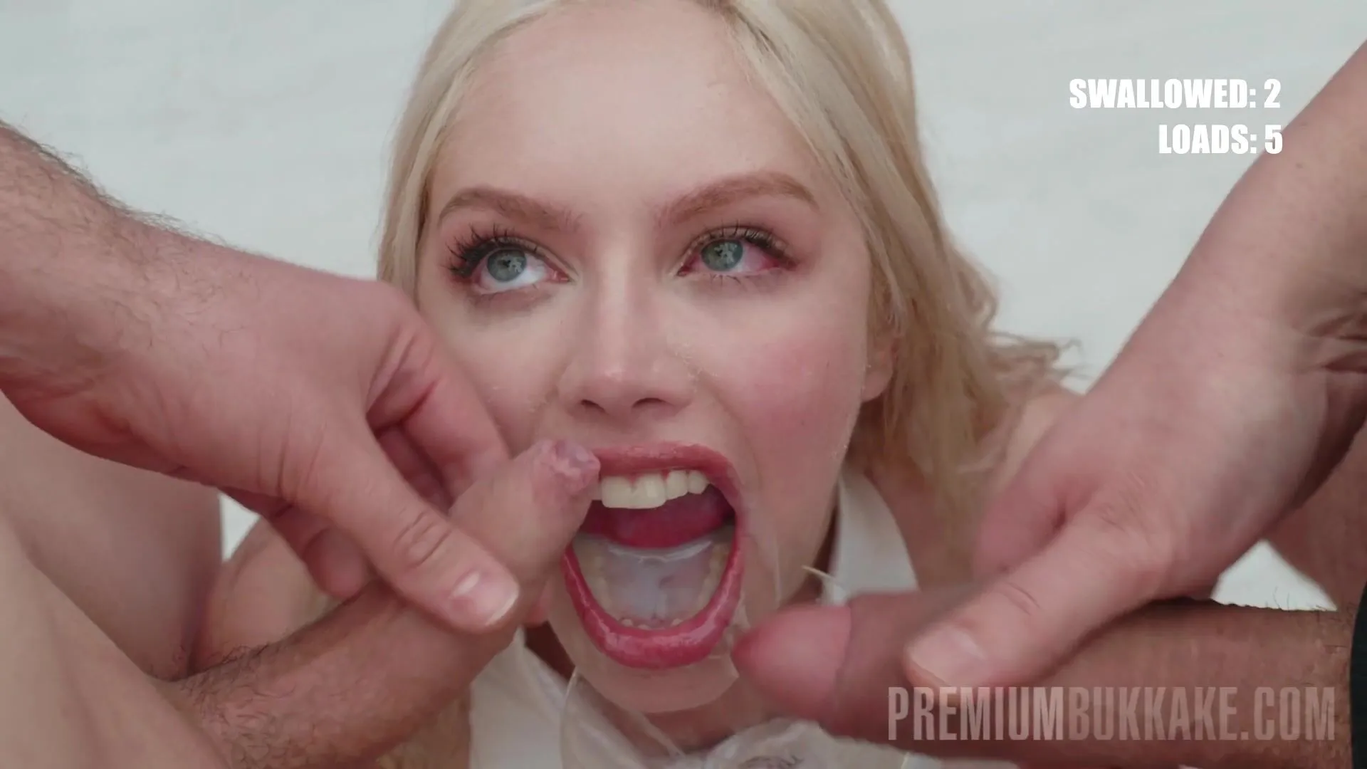 Cum Covered Bukkake - Vivian Lola Swallows 65 Loads