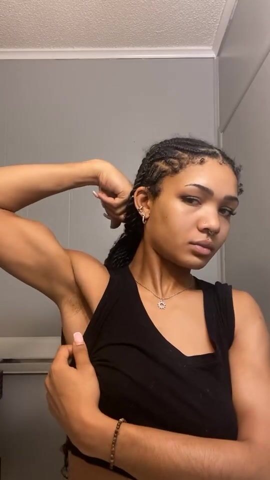 girl flexing biceps