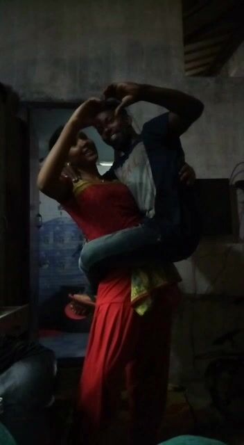 Indian girl hip carry boyfriend