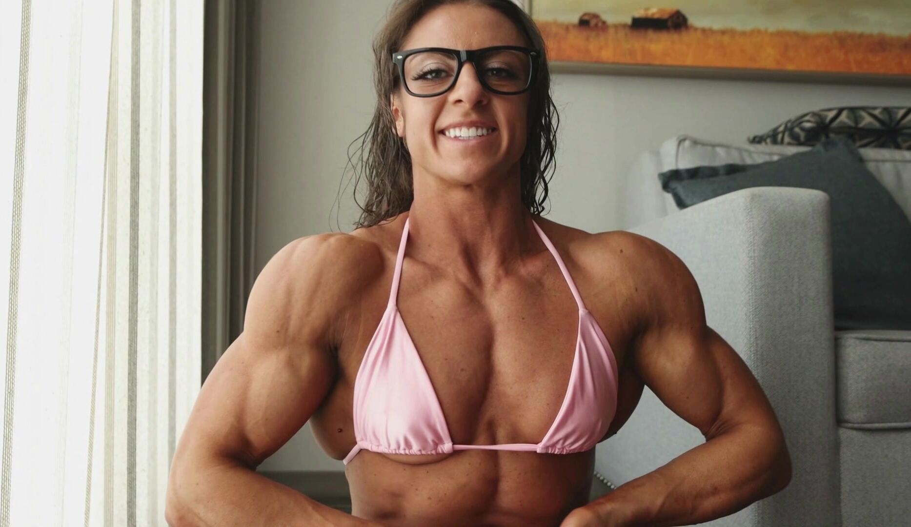 Rene Flex in pink bikini