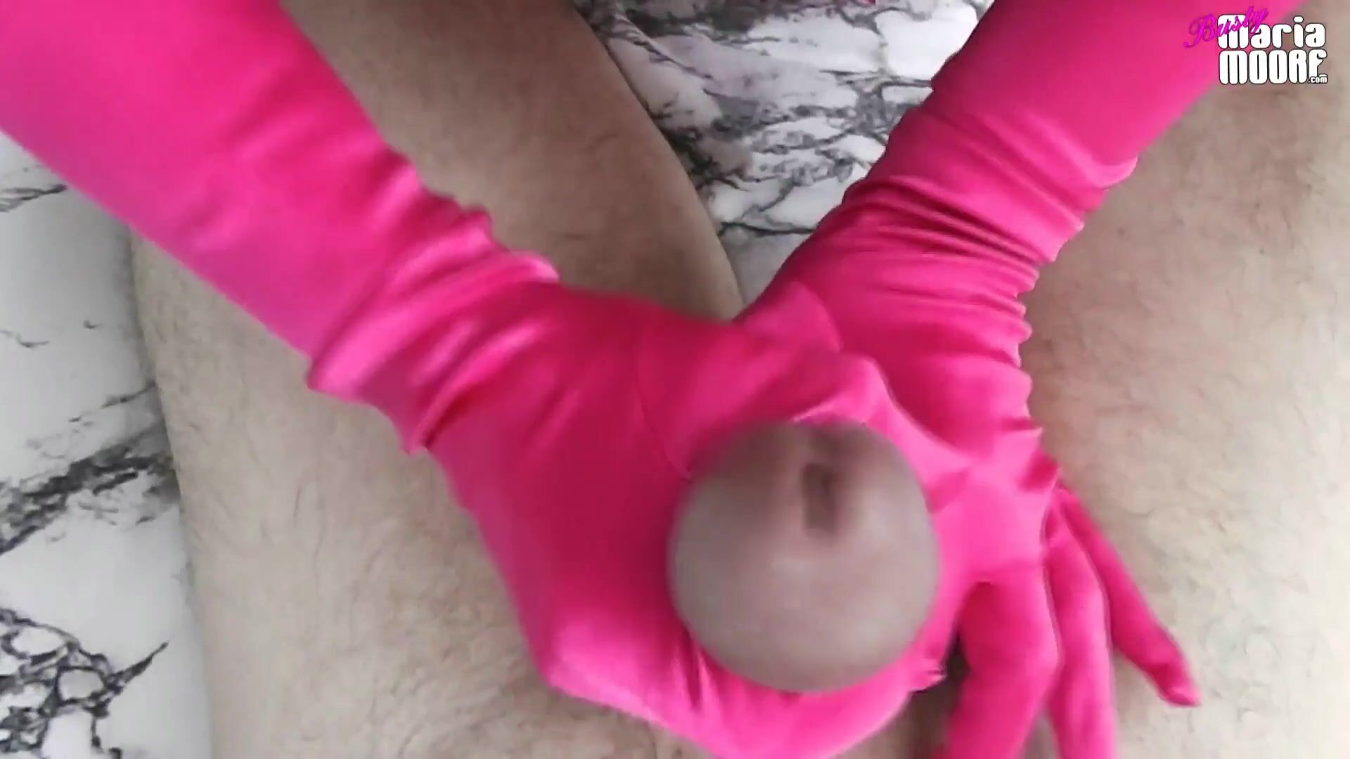 Maria Moore - Pink_Satin_Glove_Handjob