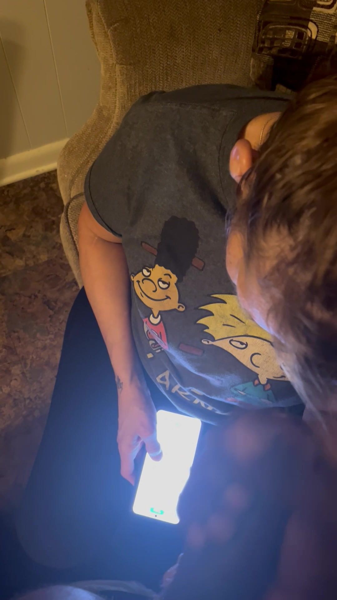 I kept flashing my milf neighbor until she gave invited me over to eat my load
