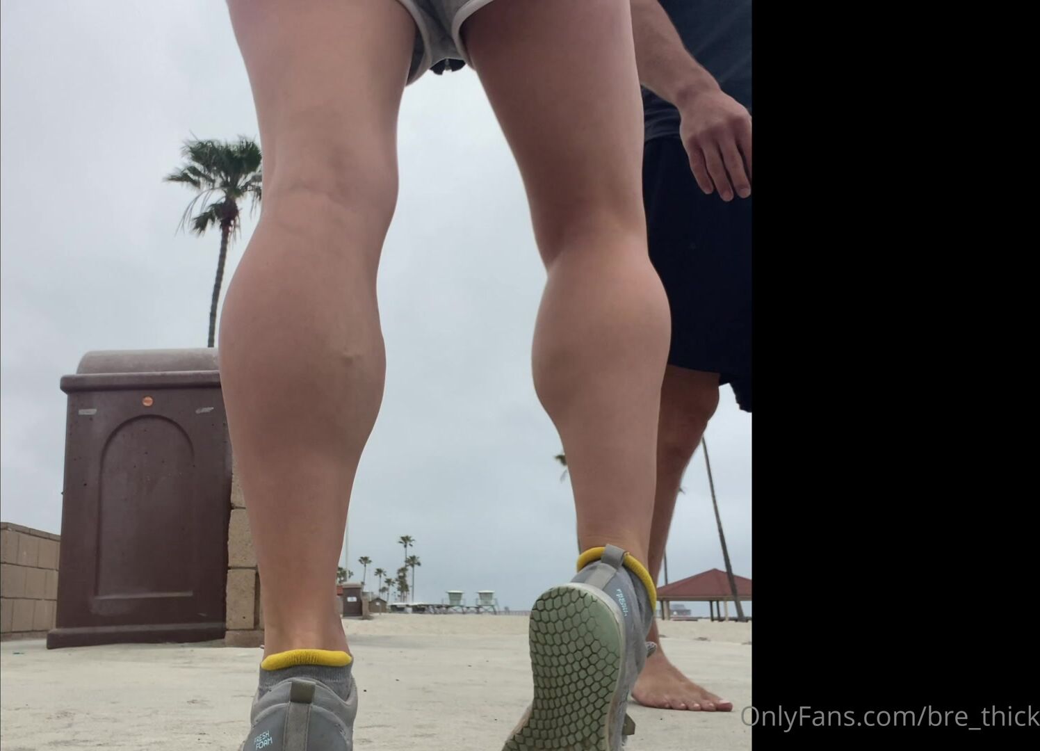 Kendra showing her Huge Calves 2