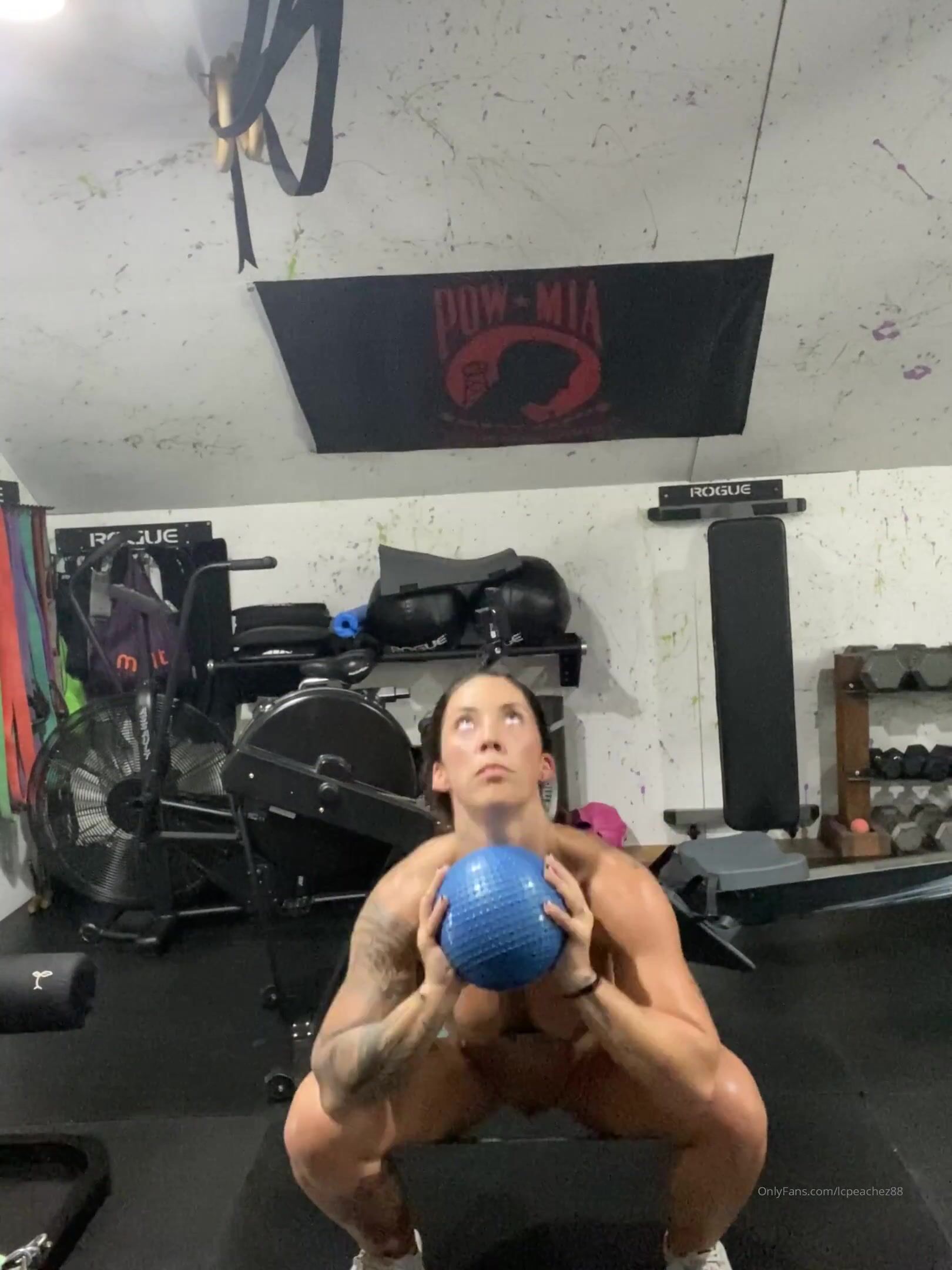 Brunette topless training