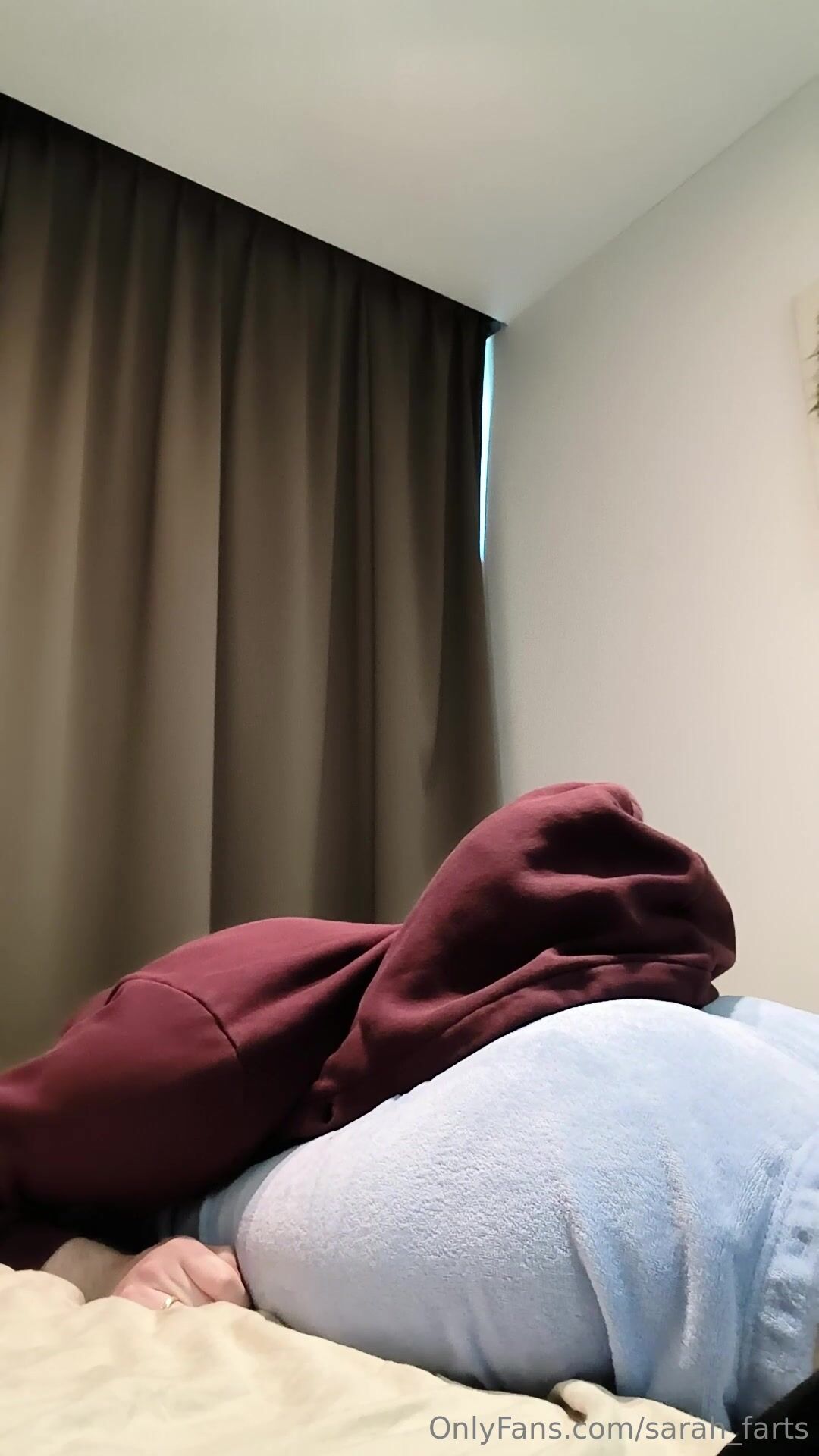 Sarah farts - Farting in his face in pajama pants