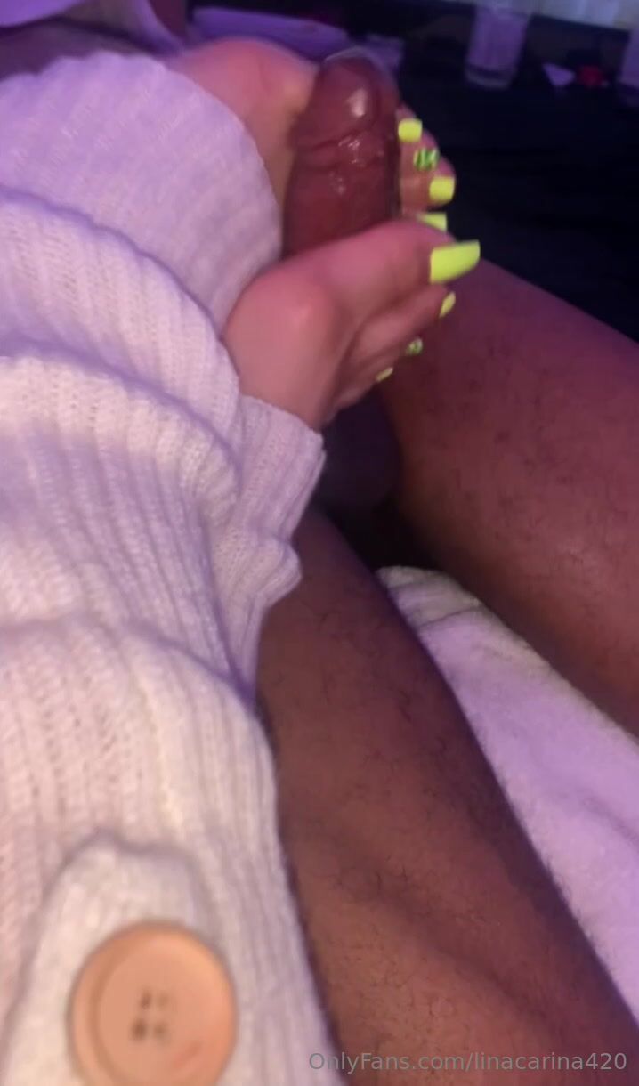 lina carina make him explode with softest feet in the world