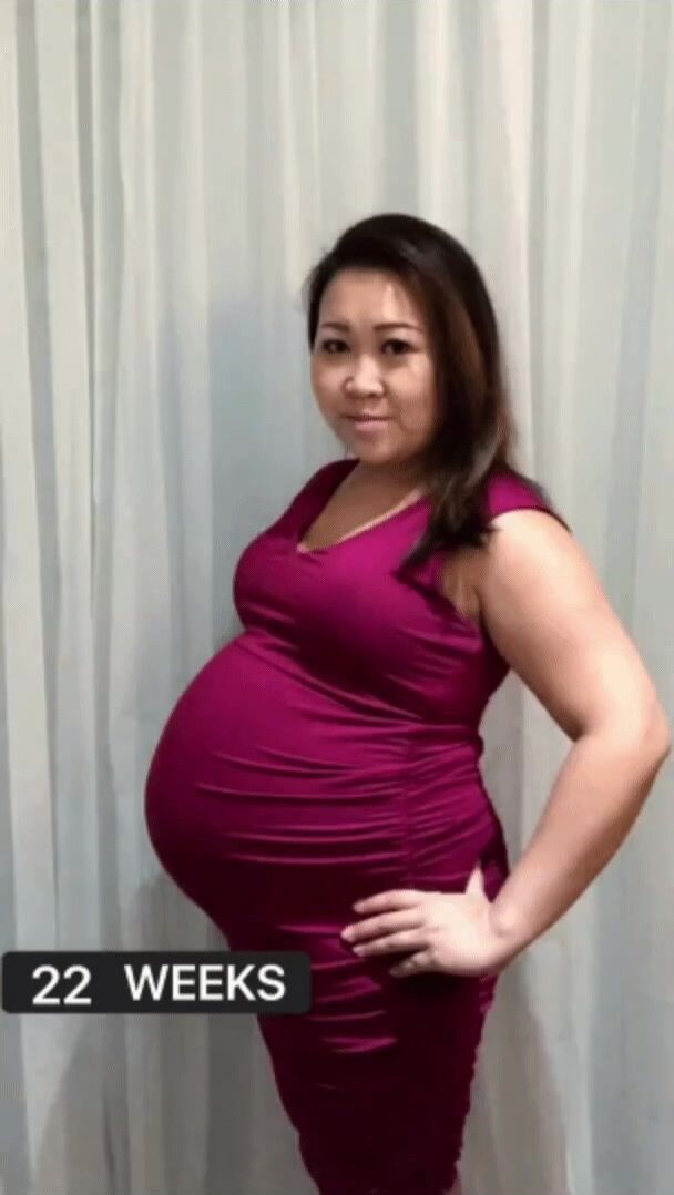 AsianMom huge twin pregnancy progression